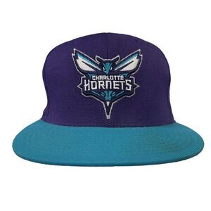 Mitchell & Ness Charlotte Hornets 2 Tone Team Logo Snapback Hat OS